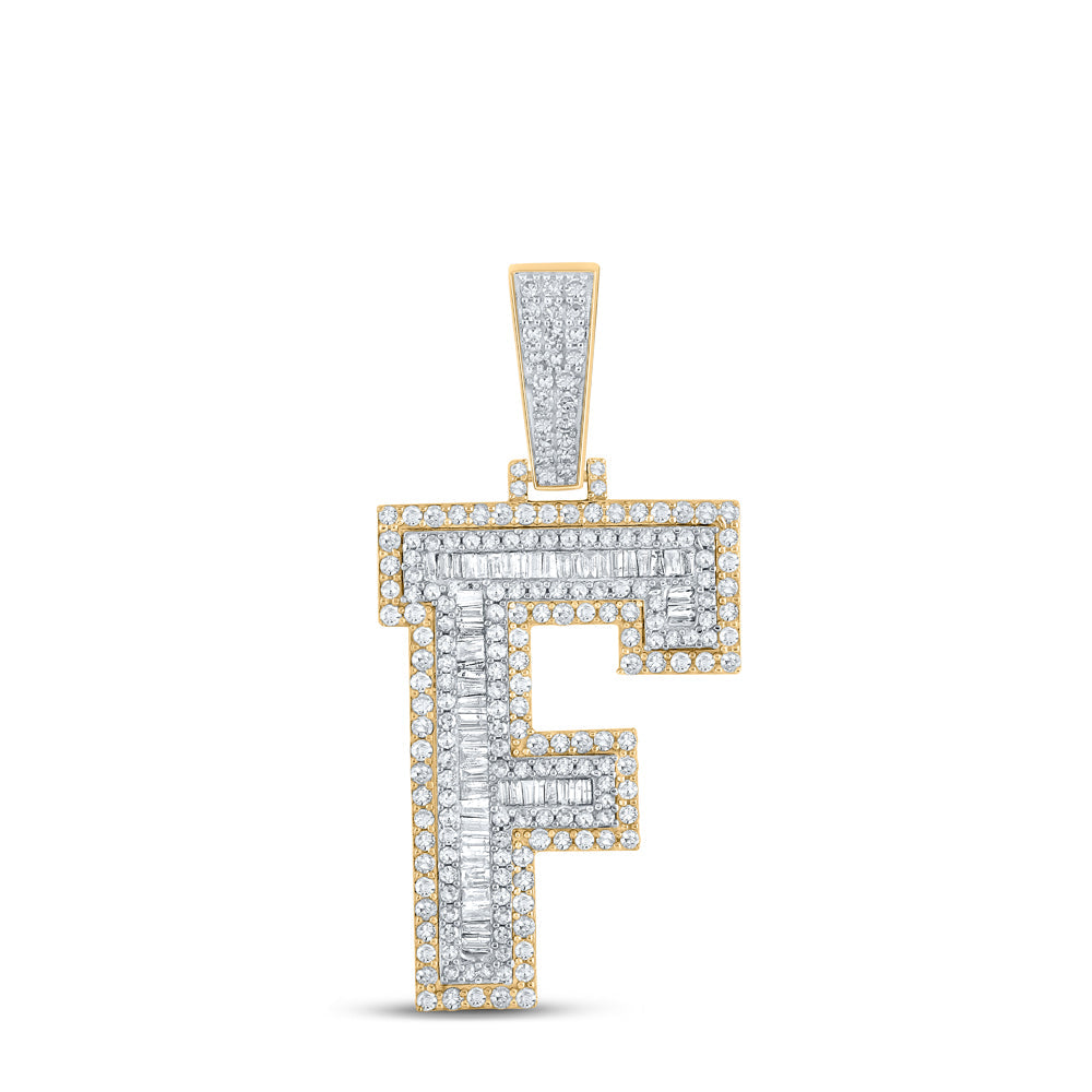 1 1/2CTW-DIA CN MENS INITIAL "F" PENDANT Daisy Joyeria