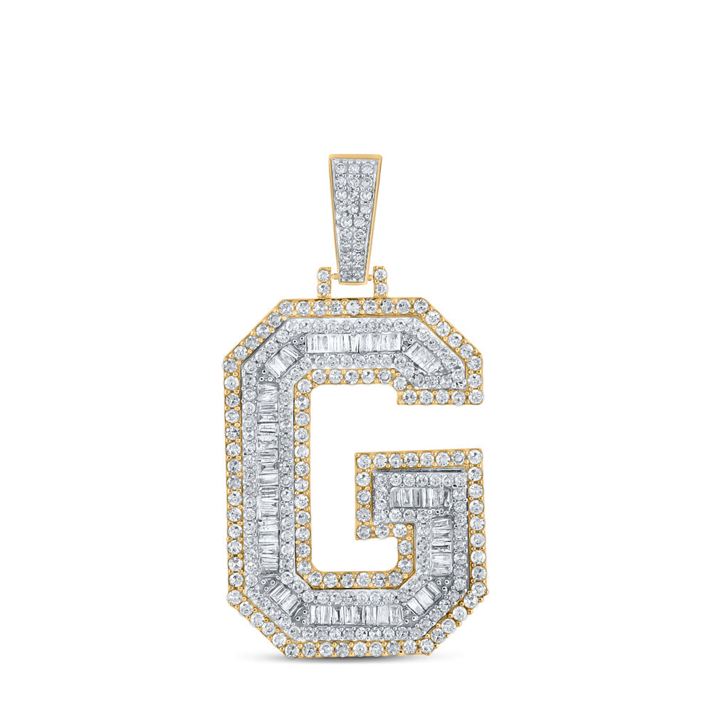 1 7/8CTW-DIA CN MENS INITIAL "G" PENDANT Daisy Joyeria