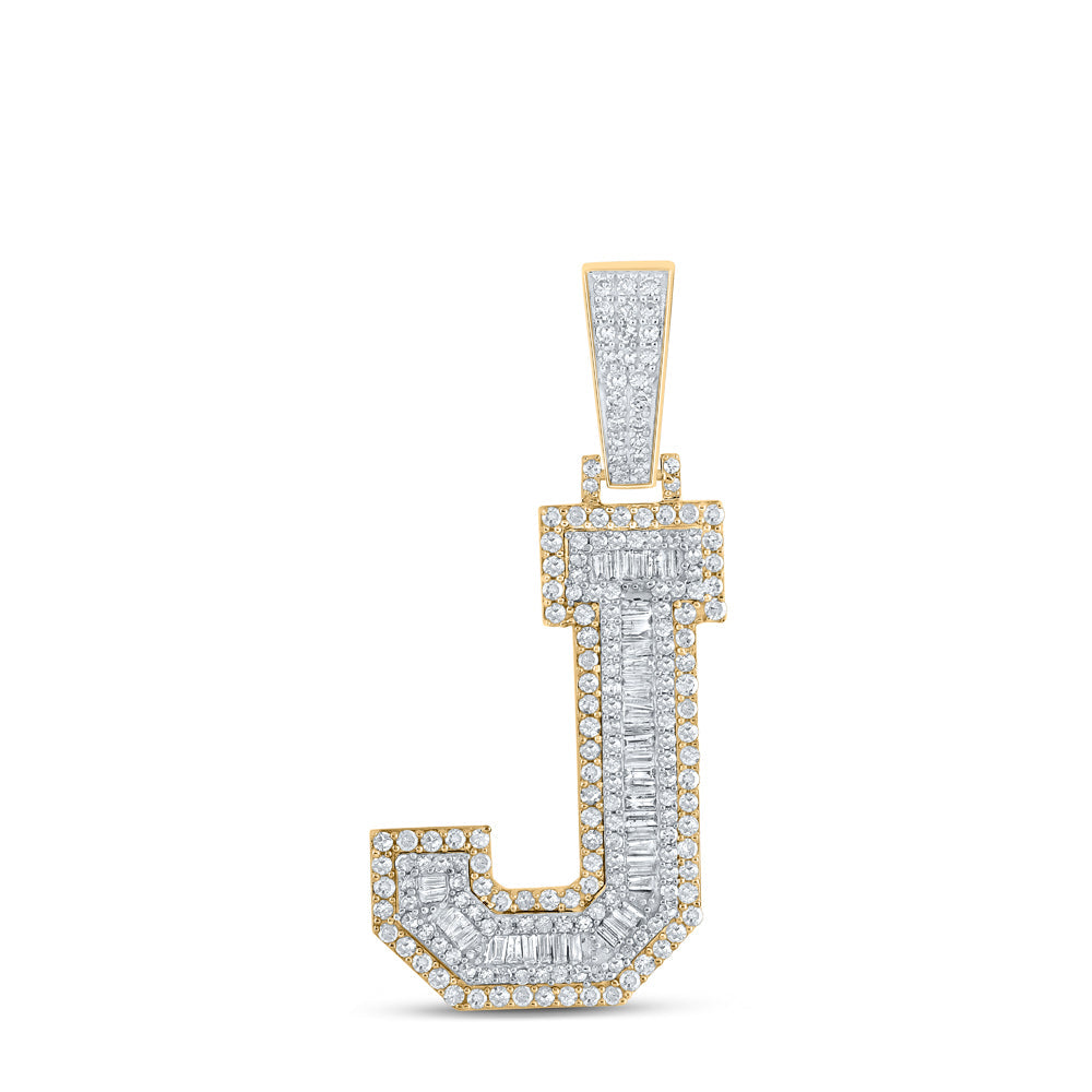 1 3/8CTW-DIA CN MENS INITIAL "J" PENDANT Daisy Joyeria