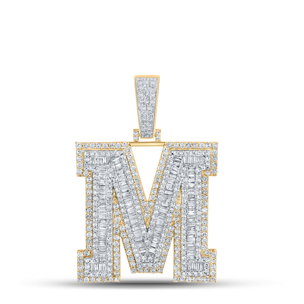2 7/8CTW-DIA CN MENS INITIAL "M" PENDANT Daisy Joyeria