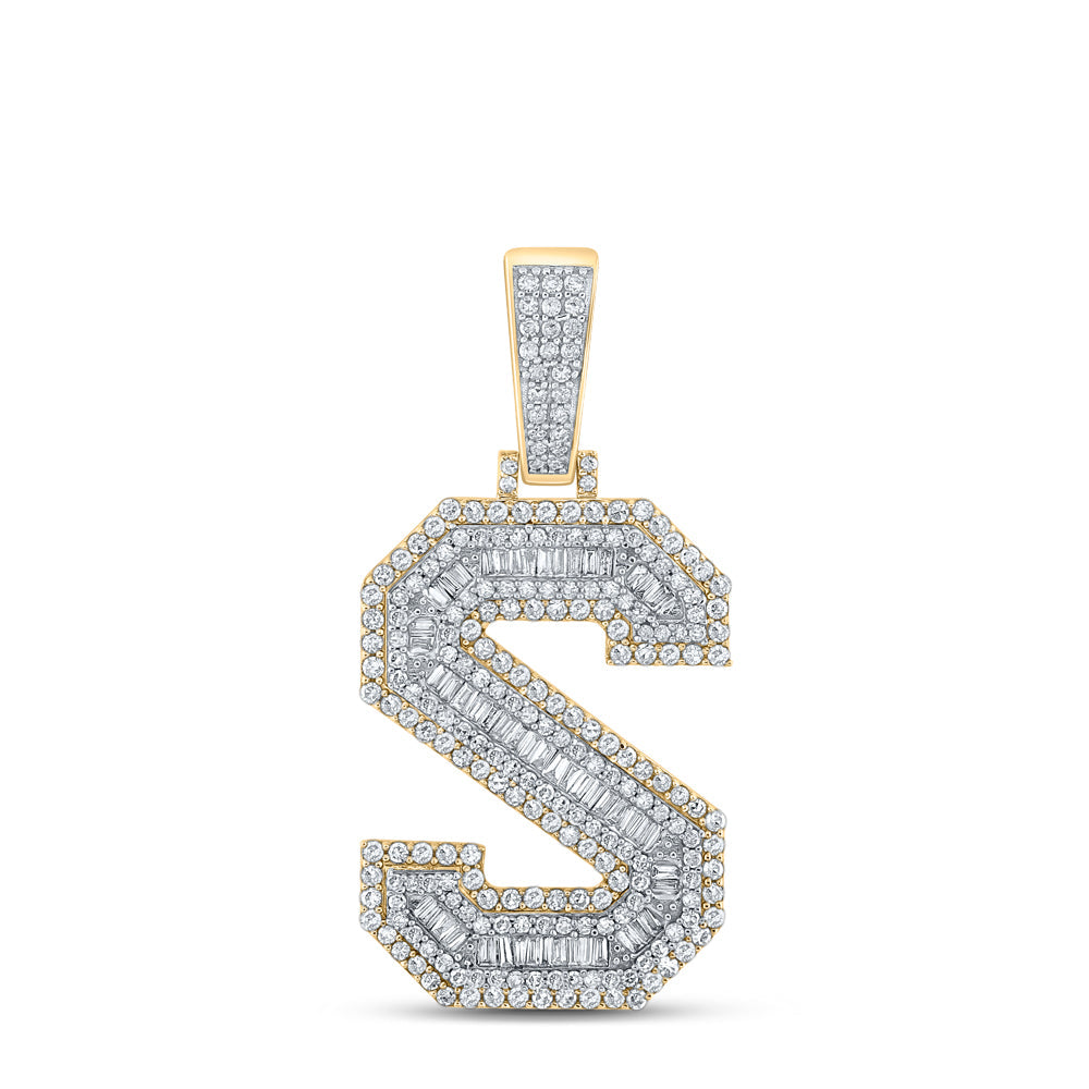 1 3/4CTW-DIA CN MENS INITIAL "S" PENDANT Daisy Joyeria