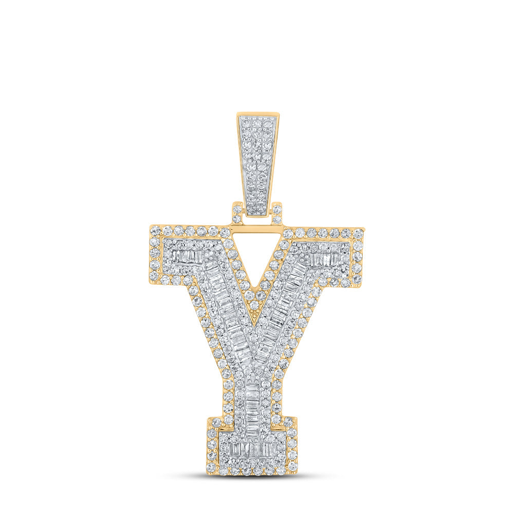 1 5/8CTW-DIA CN MENS INITIAL "Y" PENDANT Daisy Joyeria