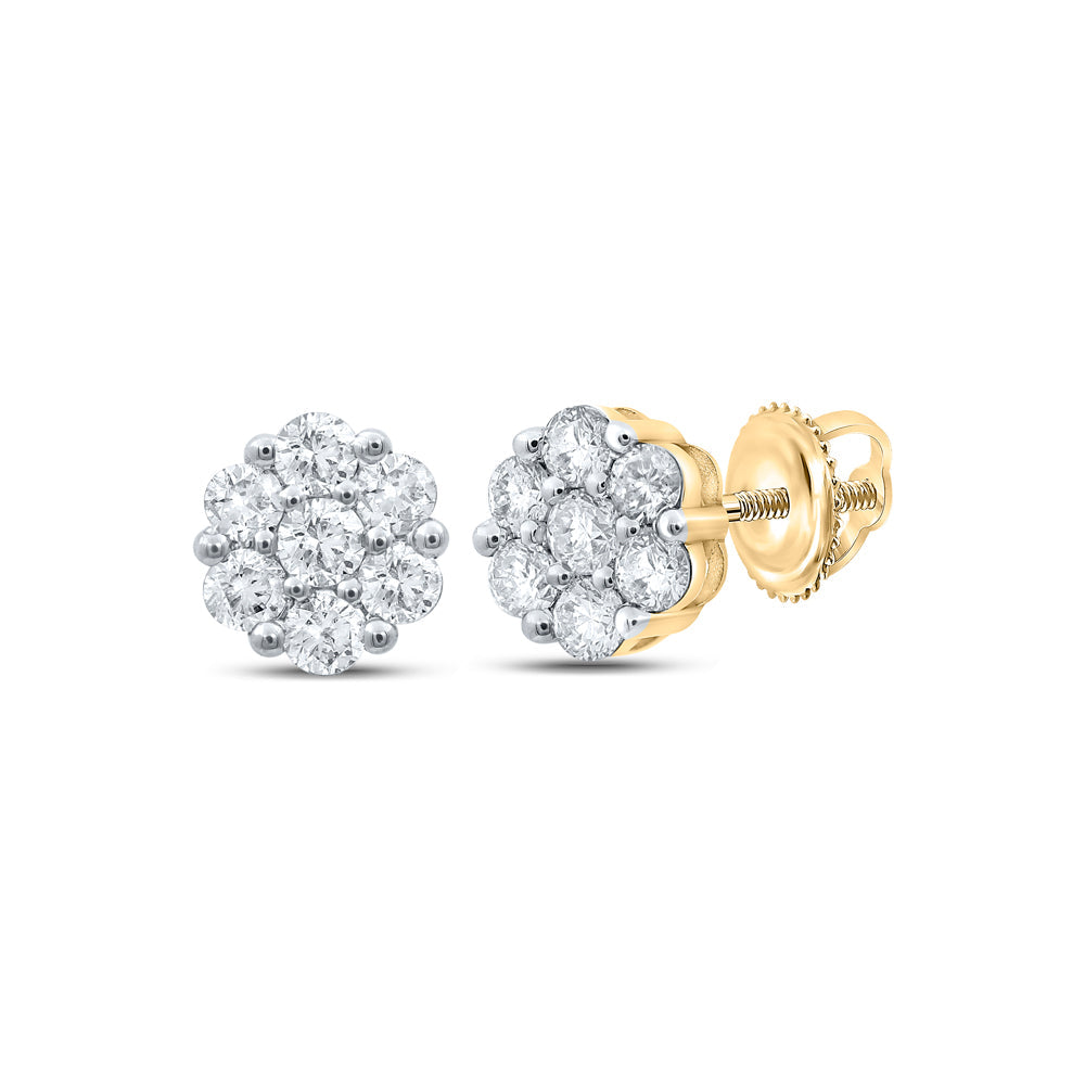 1CTW-DIA NK FLOWER EARRING Daisy Joyeria