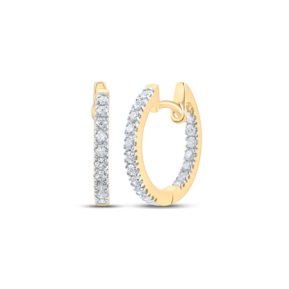 1/4CTW-NAT DIA NK HOOPS EARRING Daisy Joyeria