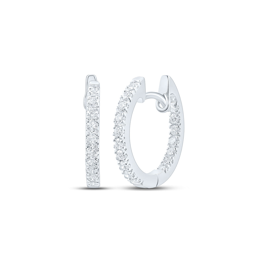 1/4CTW-NAT DIA NK HOOPS EARRING Daisy Joyeria