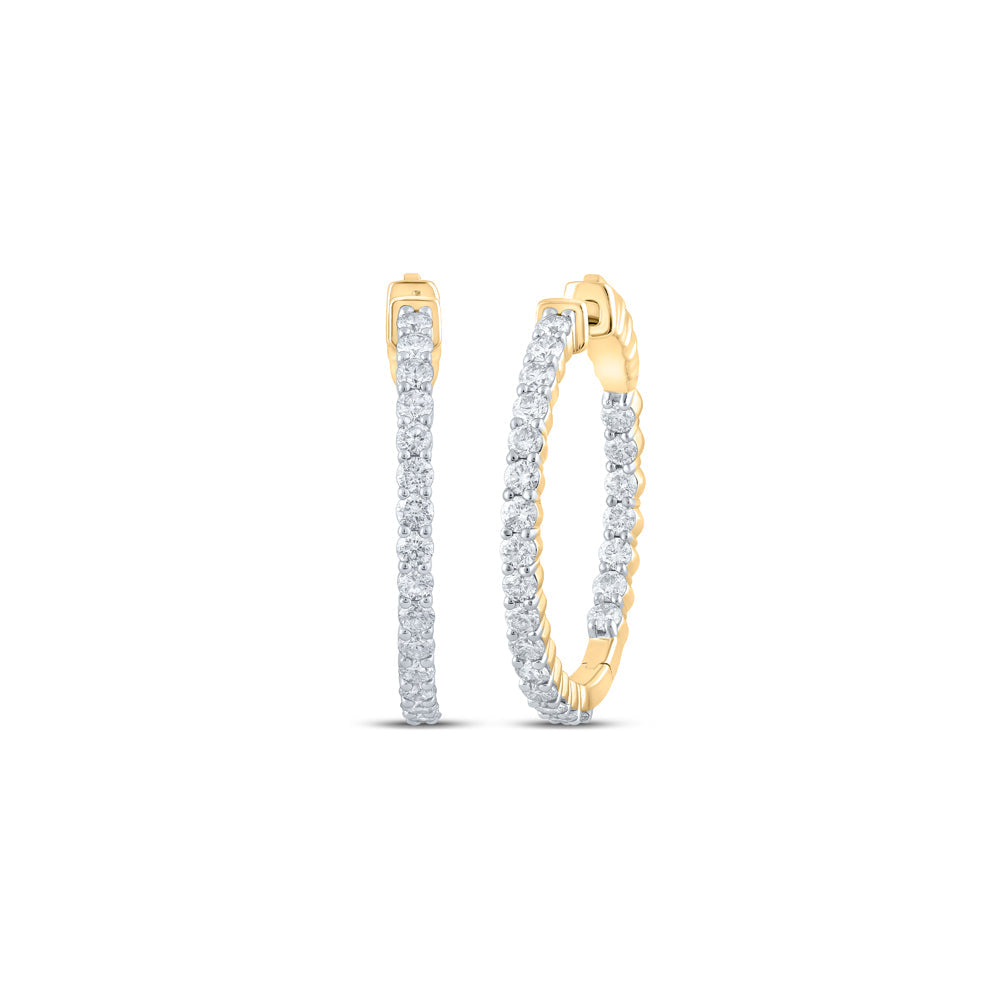 2CTW-DIA NK HOOPS EARRING Daisy Joyeria