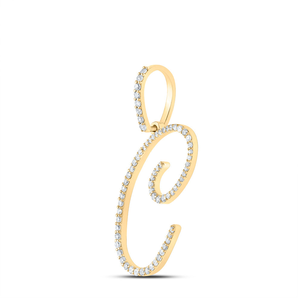 3/8CTW-DIA P1 INITIAL "C" GIFT PENDANT Daisy Joyeria