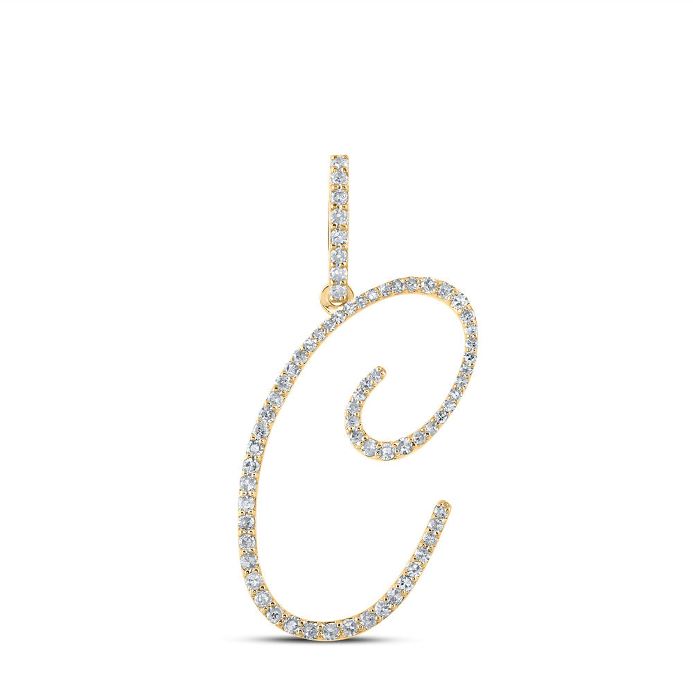 3/8CTW-DIA P1 INITIAL "C" GIFT PENDANT Daisy Joyeria
