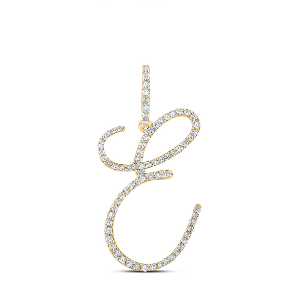 1/2CTW-DIA P1 INITIAL "E" GIFT PENDANT Daisy Joyeria