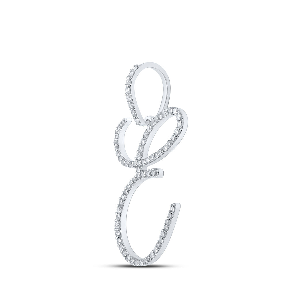 1/2CTW-DIA P1 INITIAL "E" GIFT PENDANT Daisy Joyeria