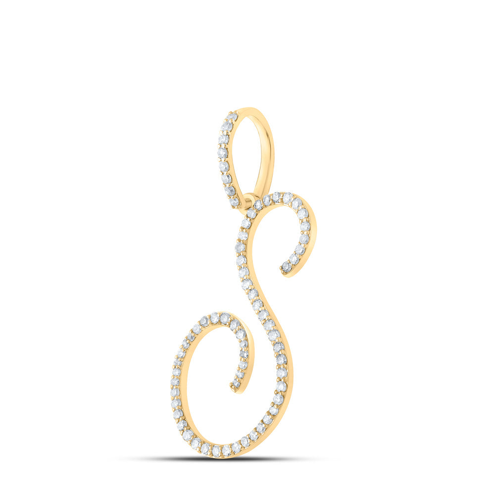 3/8CTW-DIA P1 INITIAL "S" GIFT PENDANT Daisy Joyeria