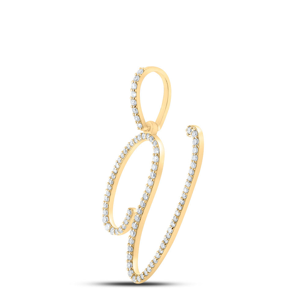 1/2CTW-DIA P1 INITIAL "V" GIFT PENDANT Daisy Joyeria