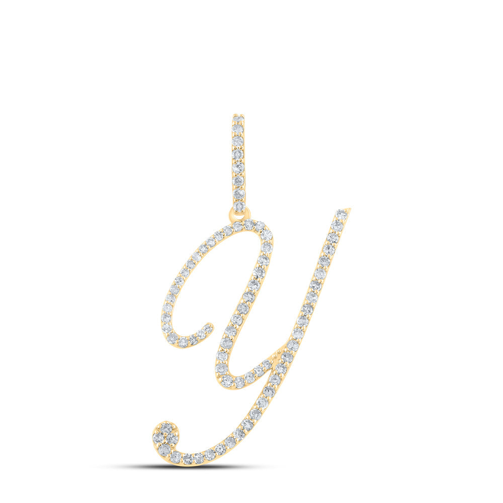1/2CTW-DIA P1 INITIAL "Y" GIFT PENDANT Daisy Joyeria