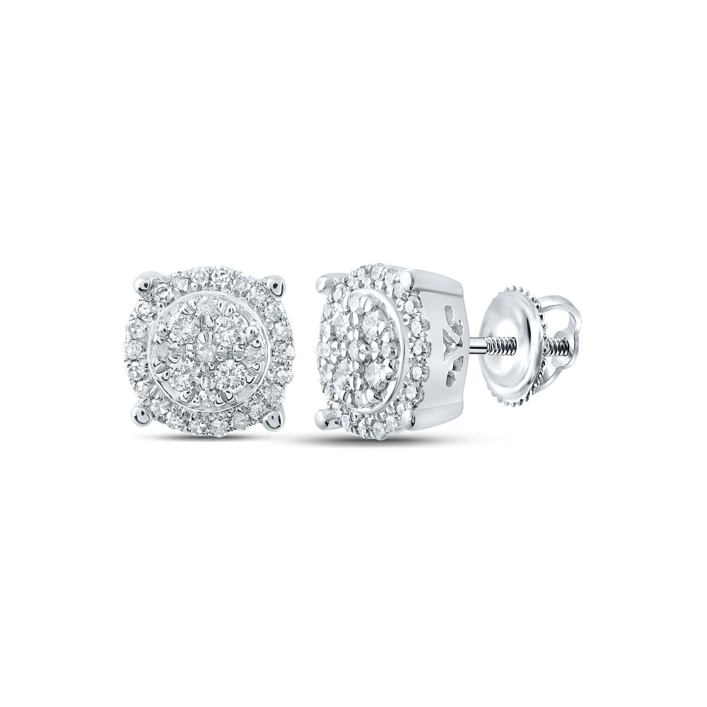 1/4CTW-NAT DIA NK FASHION ROUND EARRING Daisy Joyeria