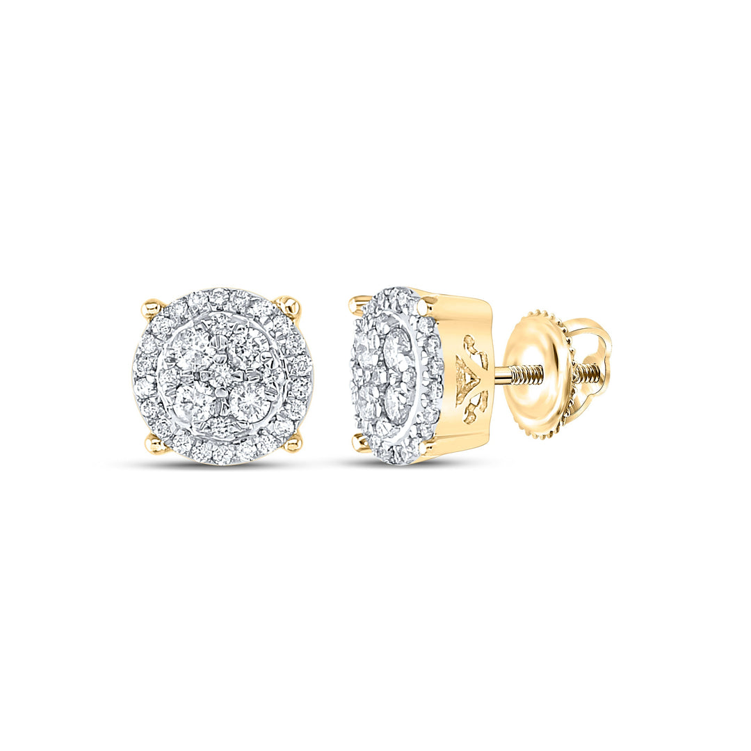 1/2CTW-NAT DIA NK FASHION ROUND EARRING Daisy Joyeria
