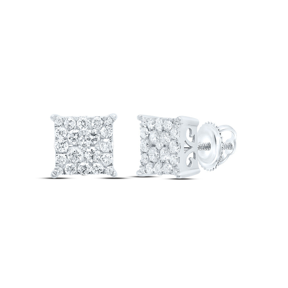 1/2CTW-NAT DIA NK FASHION SQUARE EARRING Daisy Joyeria
