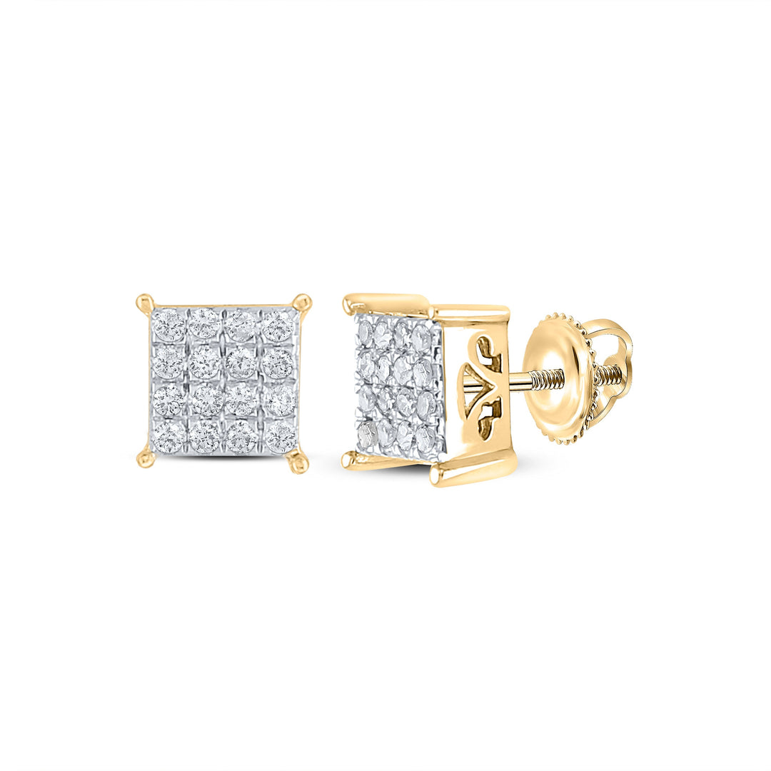 1/4CTW-NAT DIA NK FASHION SQUARE EARRING Daisy Joyeria