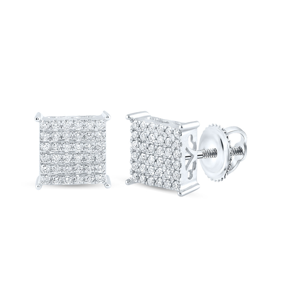 1/2CTW-NAT DIA NK FASHION SQUARE EARRING Daisy Joyeria