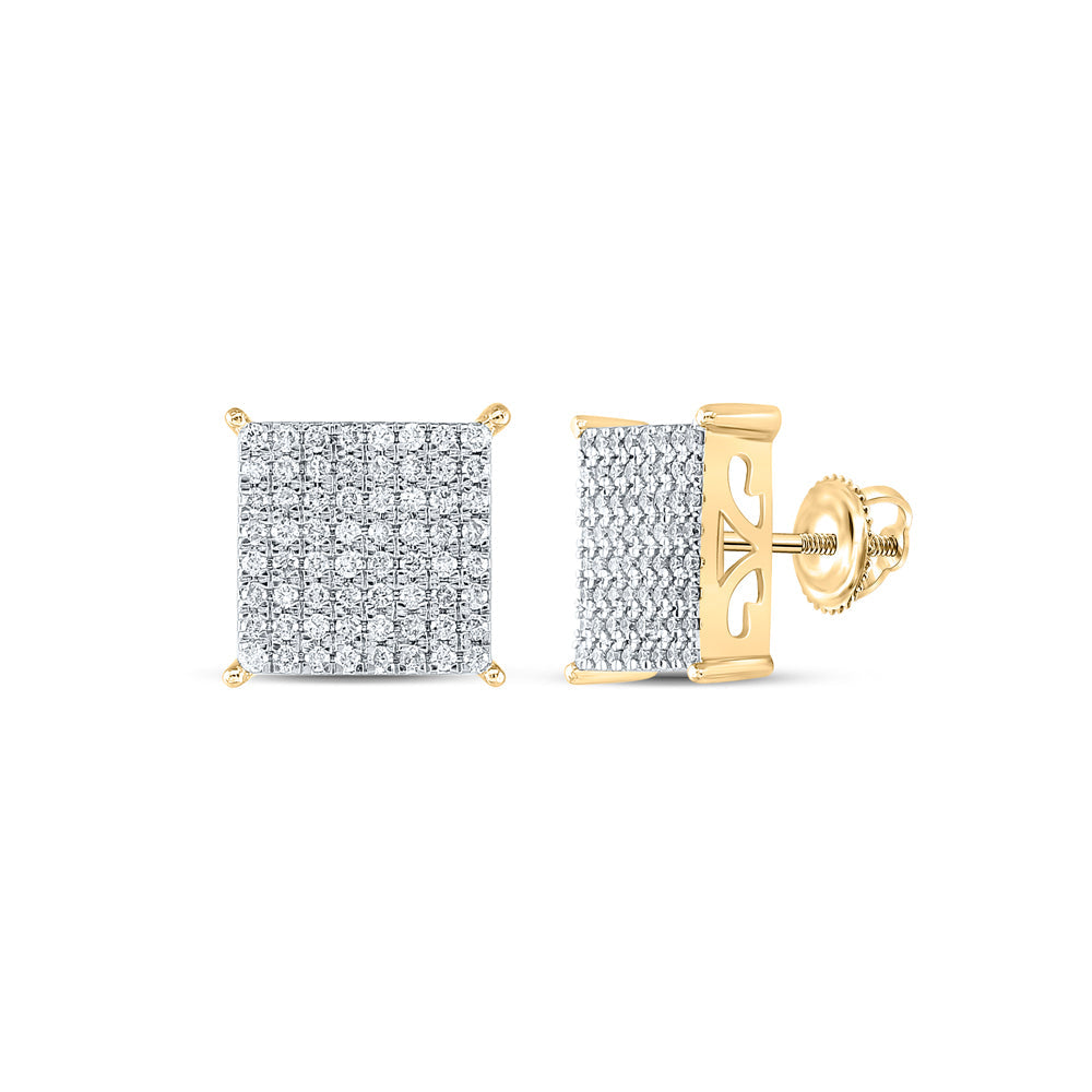 1CTW-NAT DIA NK FASHION SQUARE EARRING Daisy Joyeria