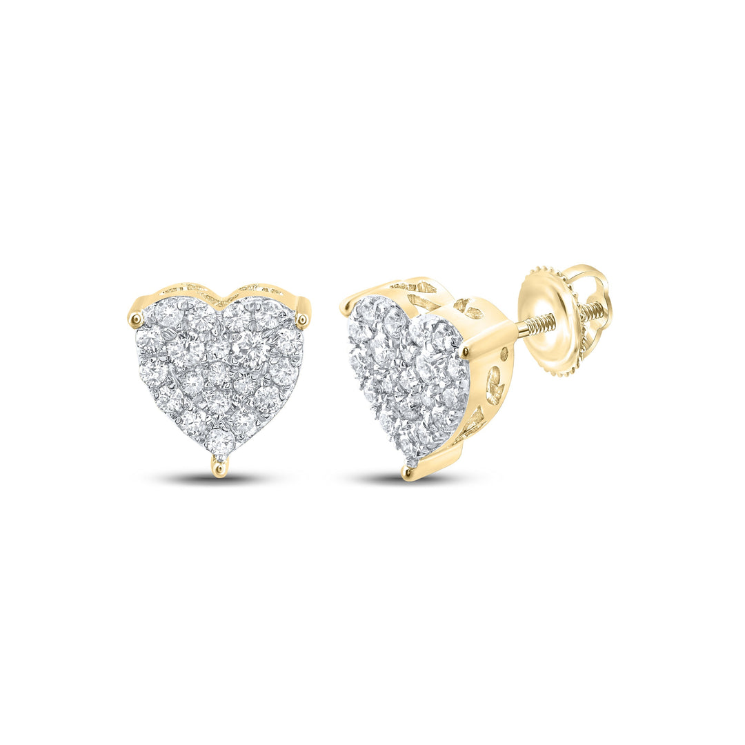 1/2CTW-NAT DIA NK FASHION HEART EARRING Daisy Joyeria
