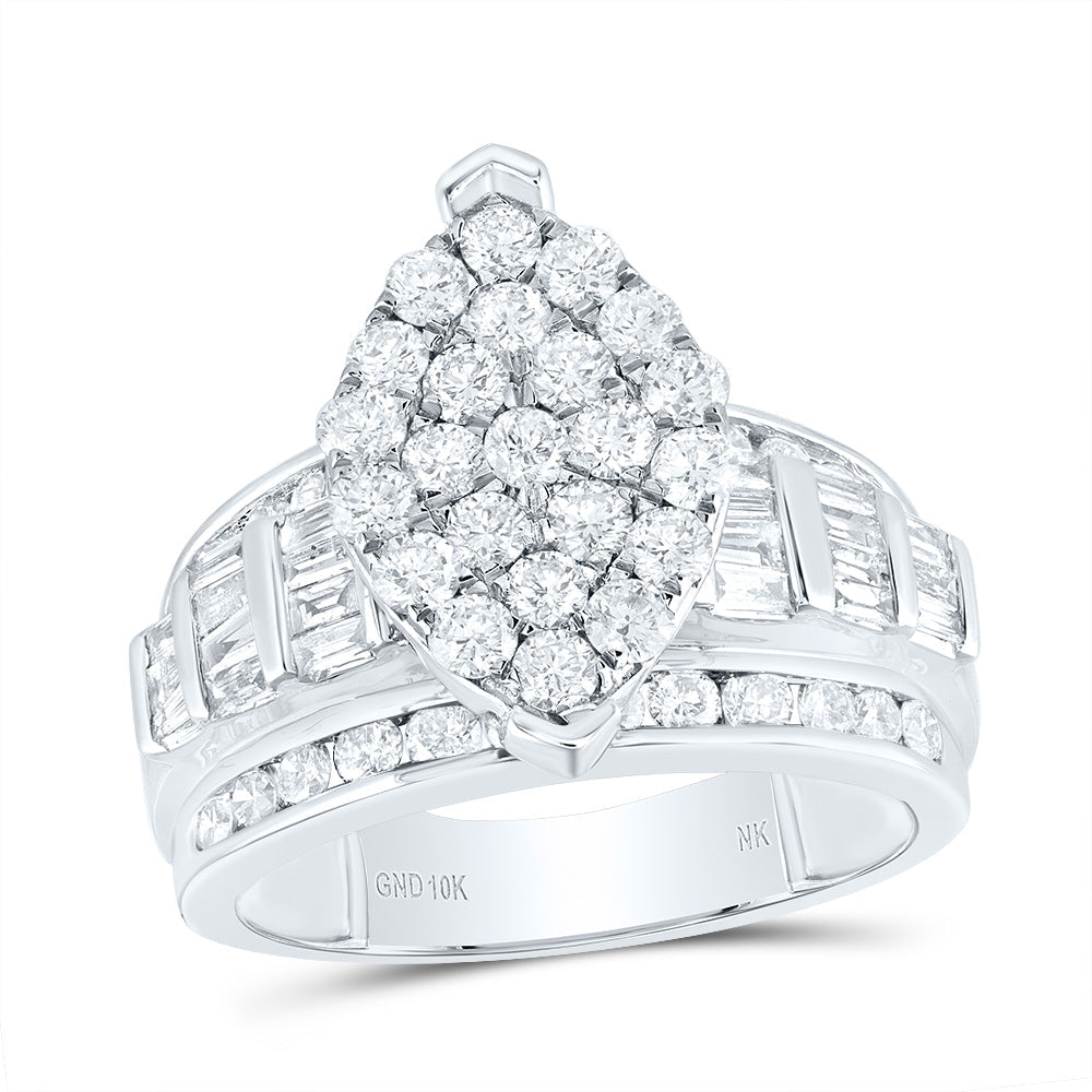 2CTW-NAT DIA NK FASHION MARQUISE RING 7 Daisy Joyeria