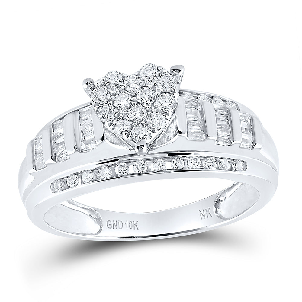 1/2CTW-NAT DIA NK FASHION HEART RING 7 Daisy Joyeria