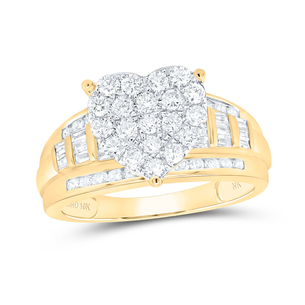 1CTW-NAT DIA NK FASHION HEART RING 7 Daisy Joyeria