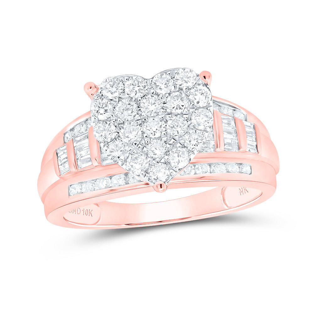 1CTW-DIA NK FASHION HEART RING 7 Daisy Joyeria