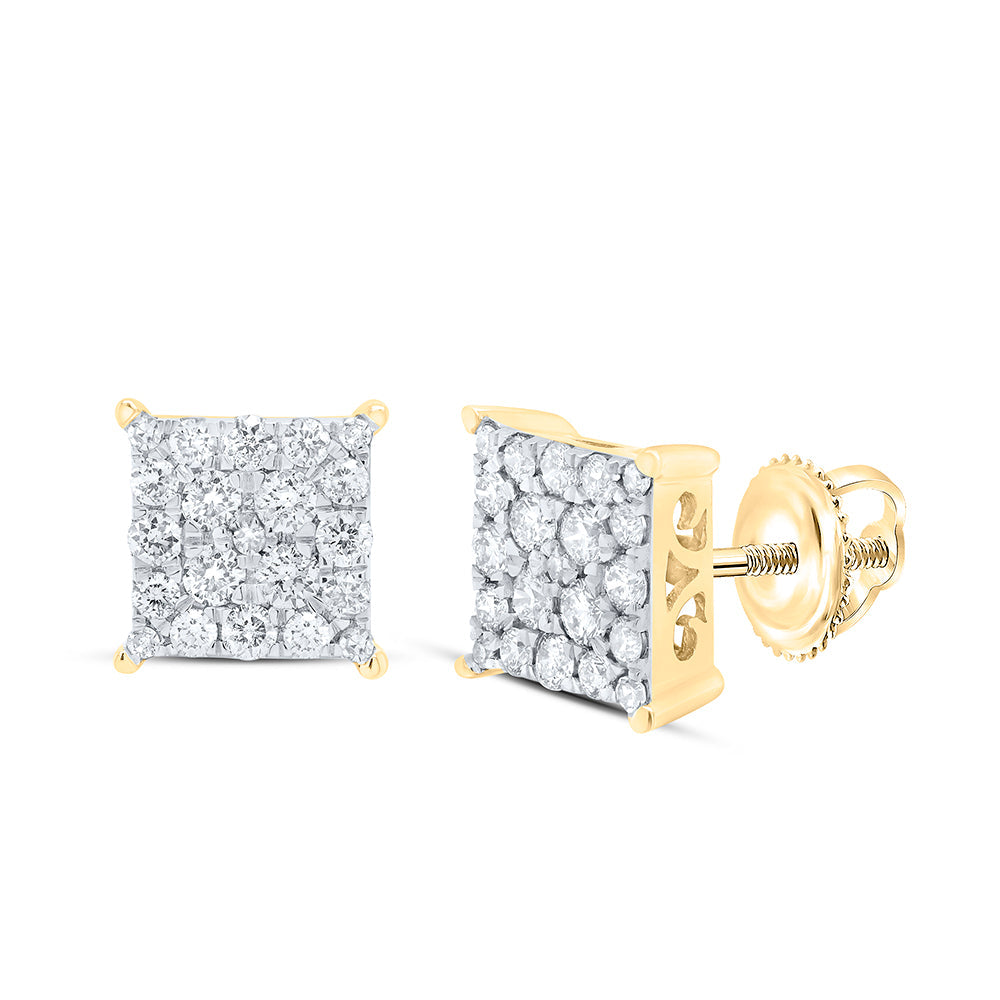 3/4CTW-NAT DIA NK FASHION SQUARE EARRING Daisy Joyeria