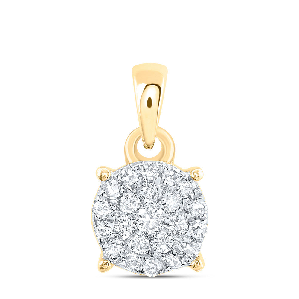 1/6CTW-NAT DIA NK FASHION ROUND PENDANT Daisy Joyeria