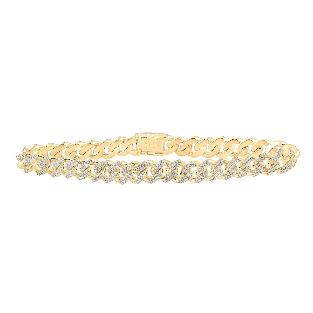 3 3/4CTW-DIA CN (8MM) CUBAN MENS BRACELET (8.50 INCH) Daisy Joyeria