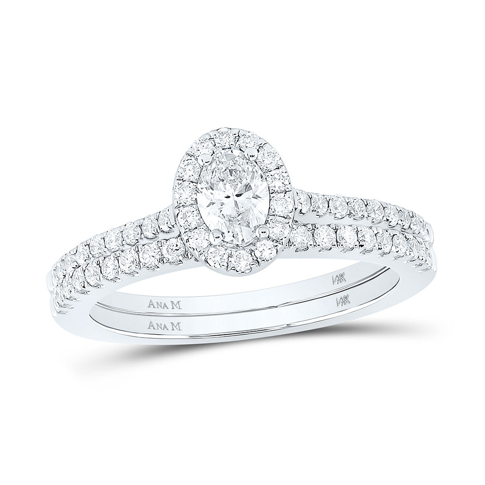 7/8CTW-DIA ANA M 1/3CT-COVAL BRIDAL SETS SINGLE HALO 7 Daisy Joyeria