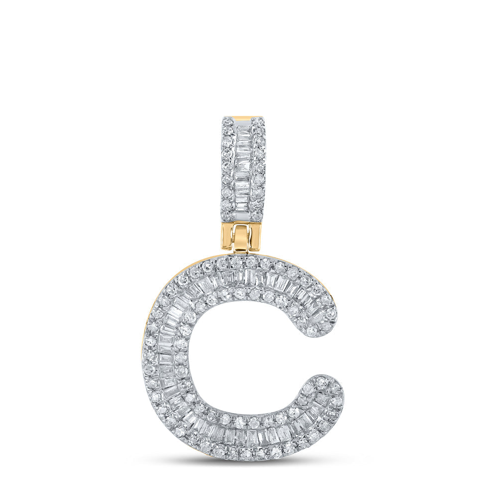 1/2CTW-DIA P1 MENS INITIAL "C" PENDANT Daisy Joyeria