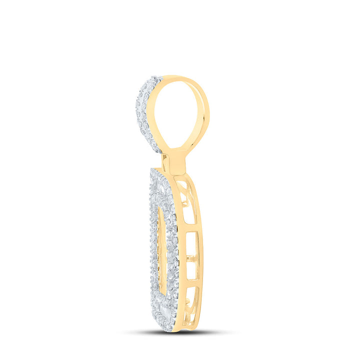 1/2CTW-DIA P1 MENS INITIAL "D" PENDANT Daisy Joyeria