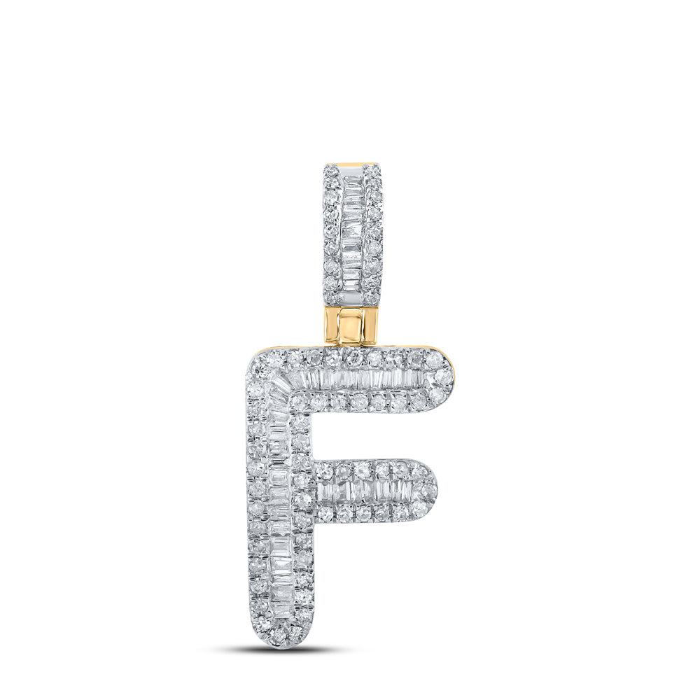3/8CTW-DIA P1 MENS INITIAL "F" PENDANT Daisy Joyeria