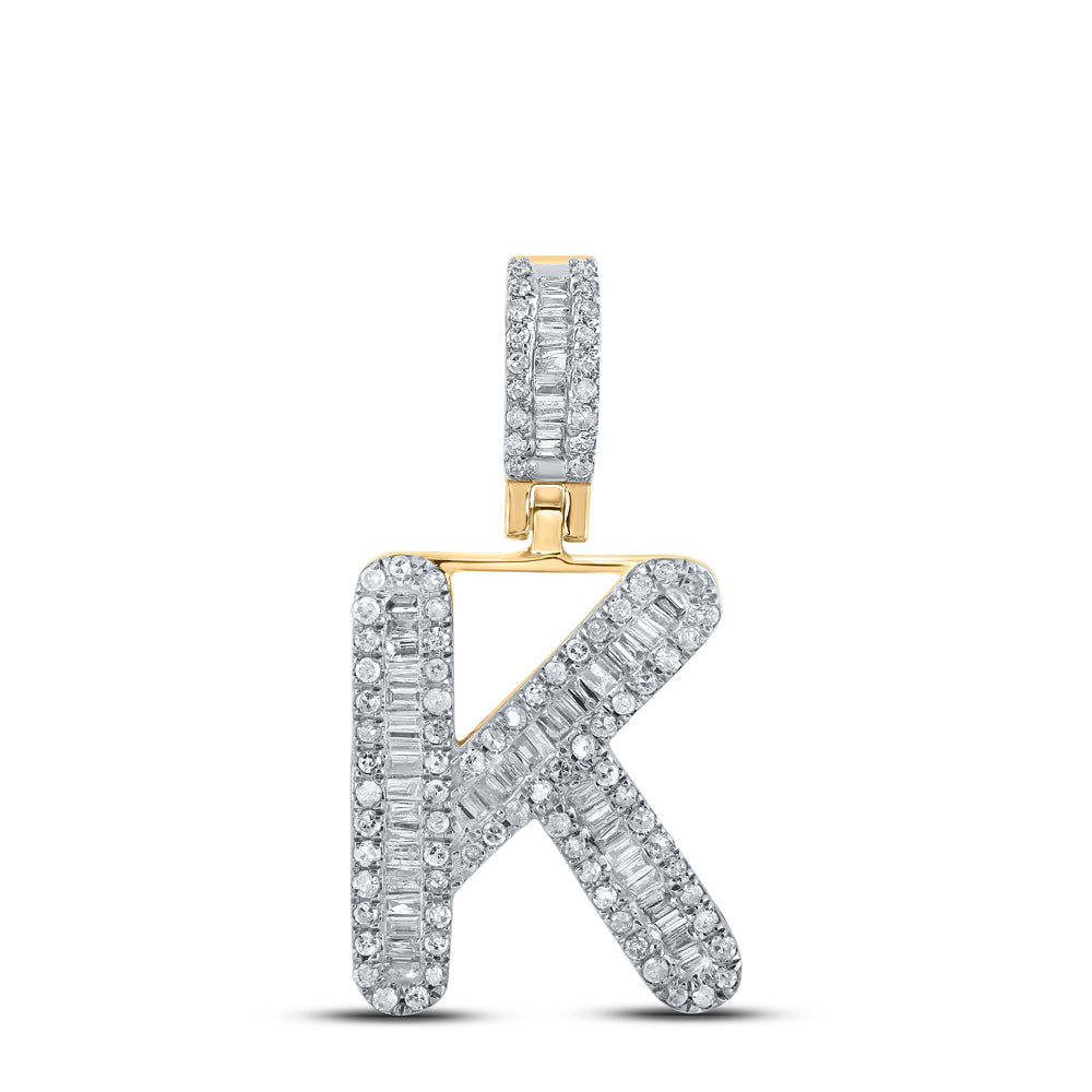 3/8CTW-DIA P1 MENS INITIAL "K" PENDANT Daisy Joyeria
