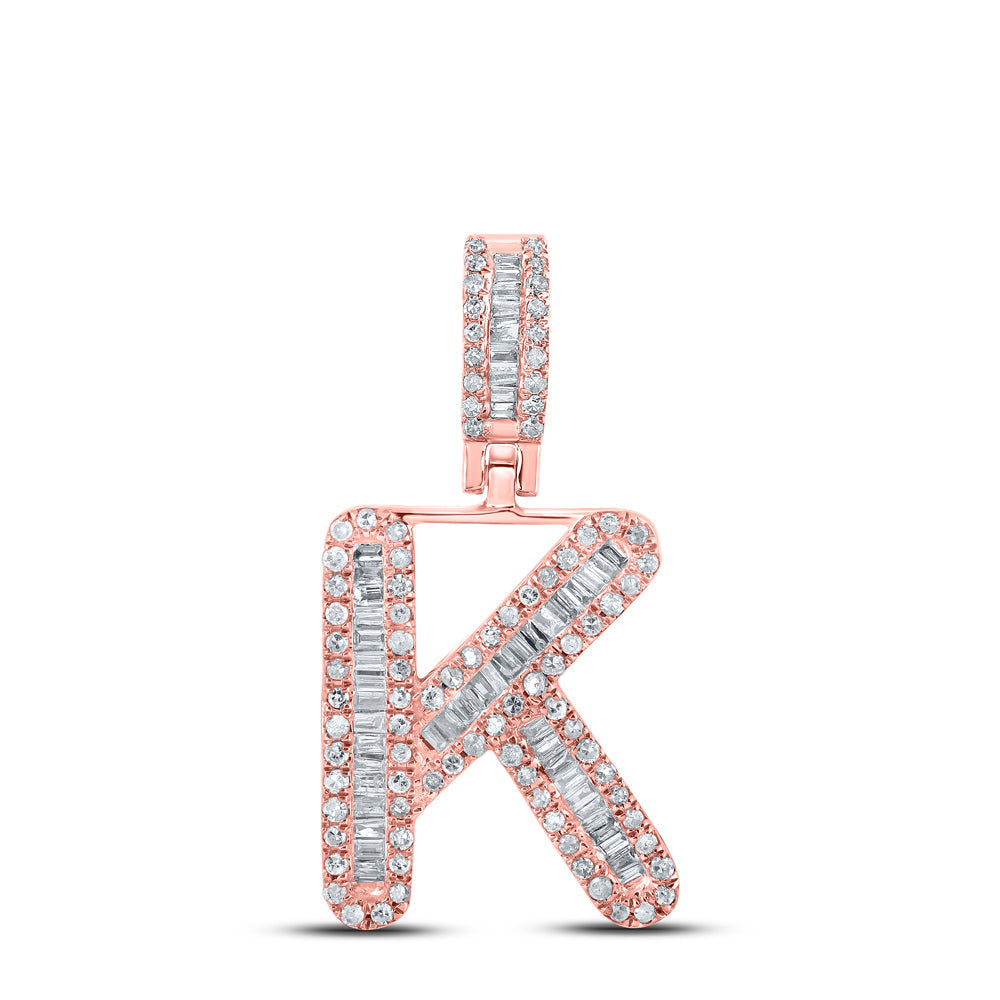 3/8CTW-DIA P1P2 MENS INITIAL "K" PENDANT Daisy Joyeria