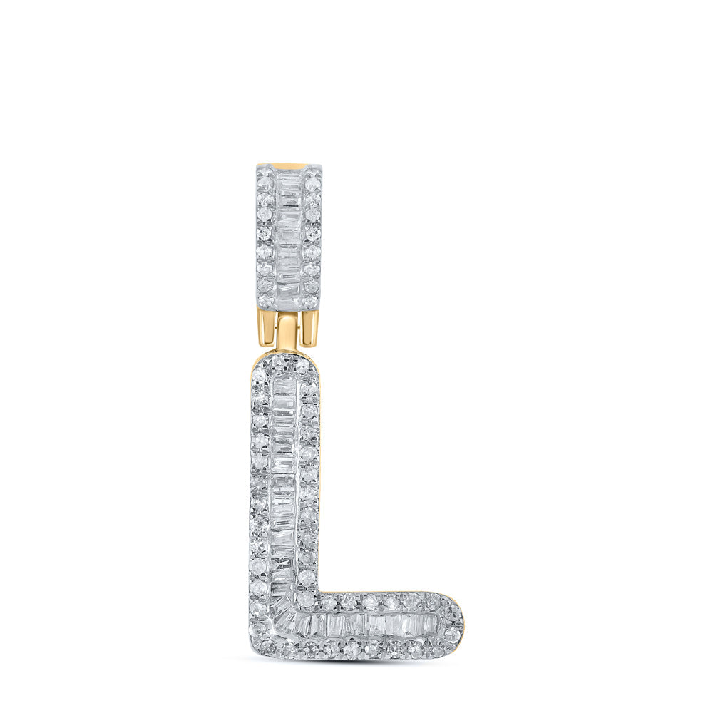 1/3CTW-NAT DIA P1P2 MENS INITIAL "L" PENDANT Daisy Joyeria