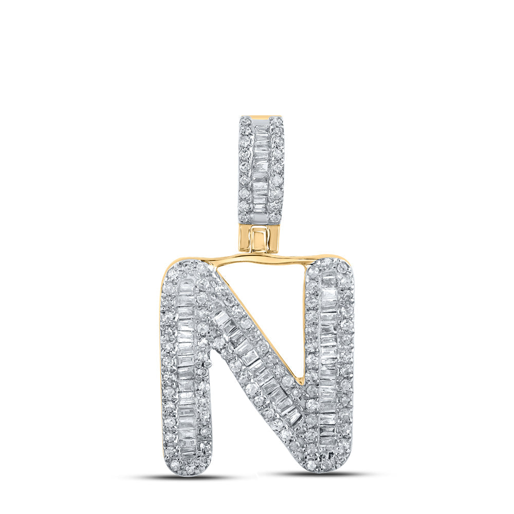 1/2CTW-DIA P1 MENS INITIAL "N" PENDANT Daisy Joyeria