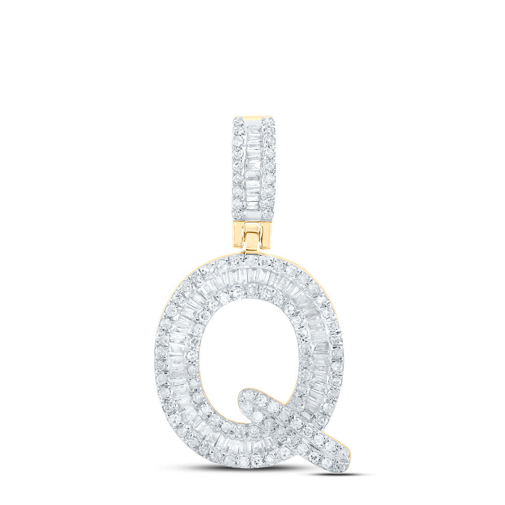 1/2CTW-DIA P1 MENS INITIAL "Q" PENDANT Daisy Joyeria