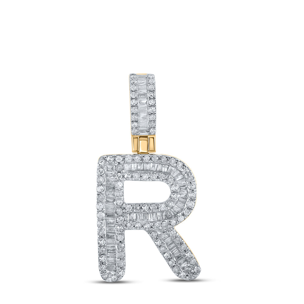 1/2CTW-DIA P1 MENS INITIAL "R" PENDANT Daisy Joyeria
