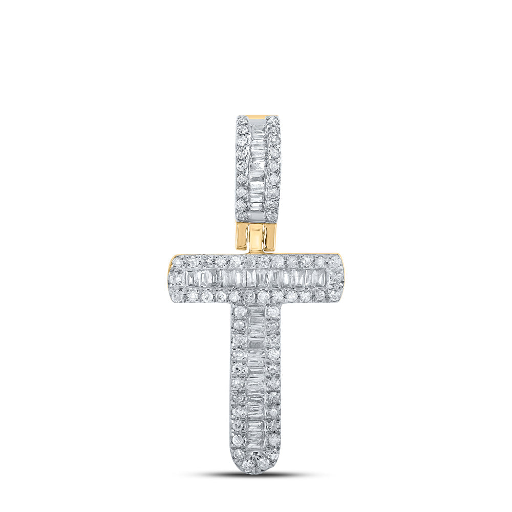 1/3CTW-DIA P1 MENS INITIAL "T" PENDANT Daisy Joyeria