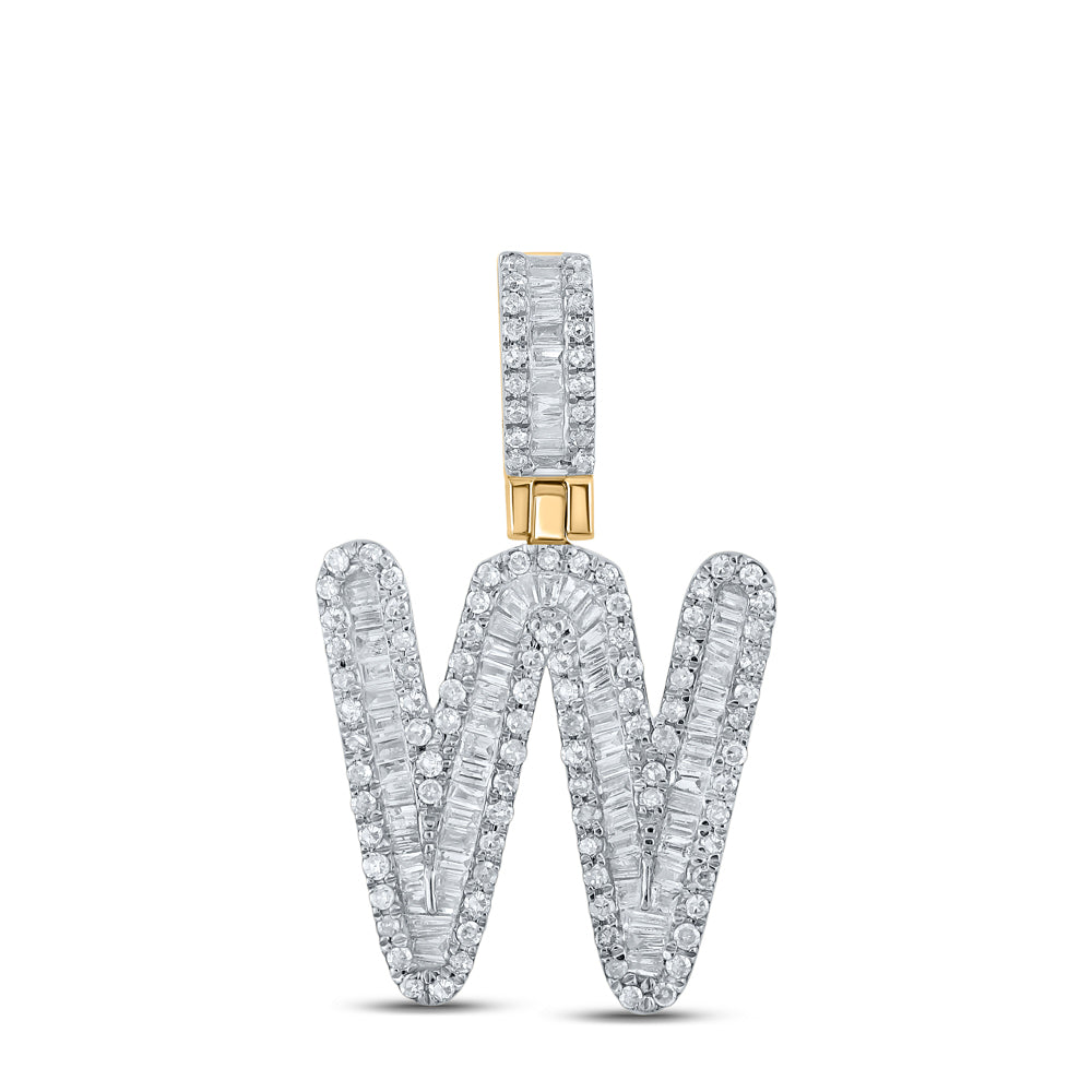 5/8CTW-DIA P1 MENS INITIAL "W" PENDANT Daisy Joyeria