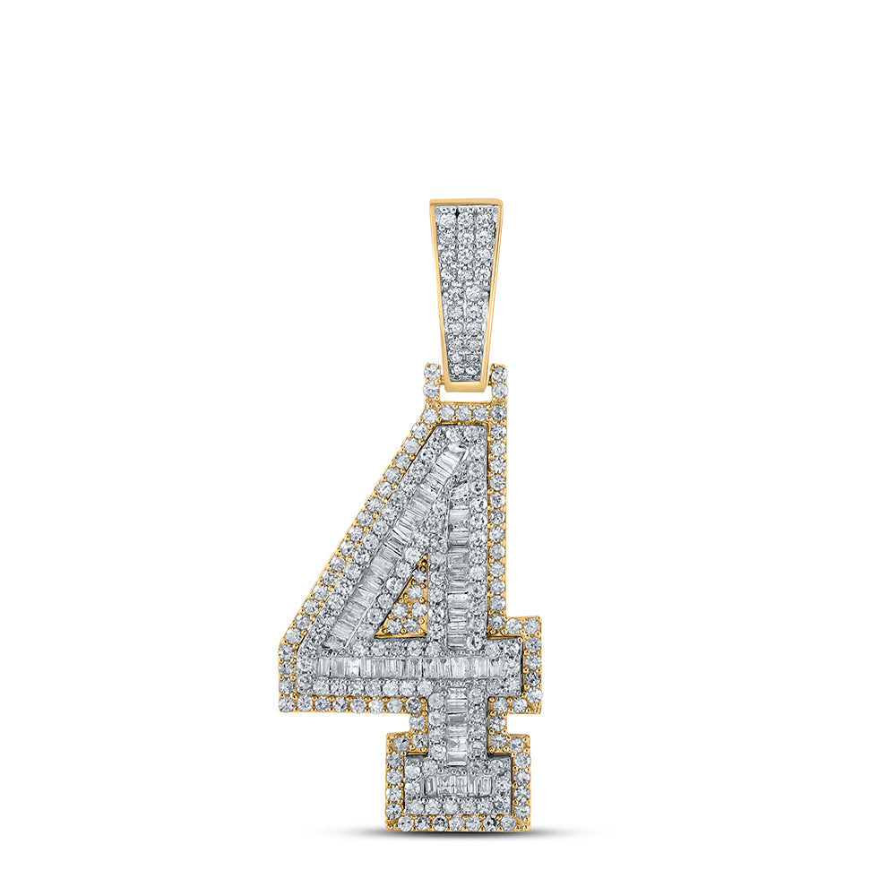 1 1/2CTW-DIA CN NUMBER "4" MENS CHARM Daisy Joyeria