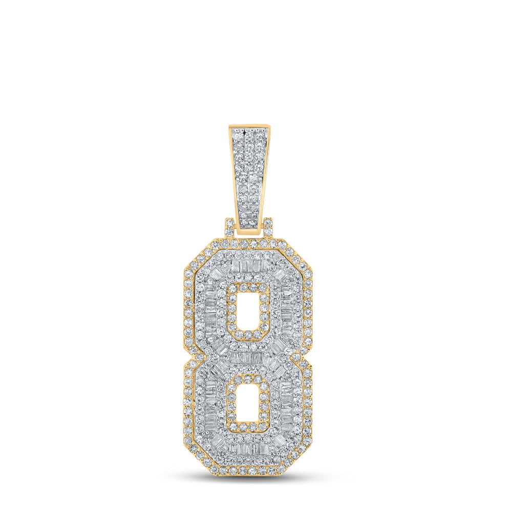 1 7/8CTW-DIA CN NUMBER "8" MENS CHARM Daisy Joyeria