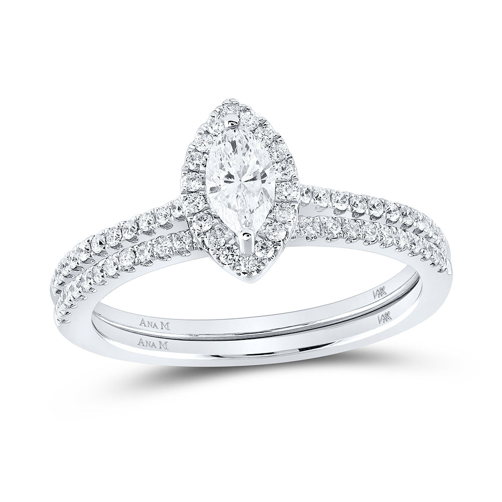 5/8CTW-DIA ANA M 1/3CT-CMQ BLIS BRDL SET 1 HALO CERT 7 Daisy Joyeria
