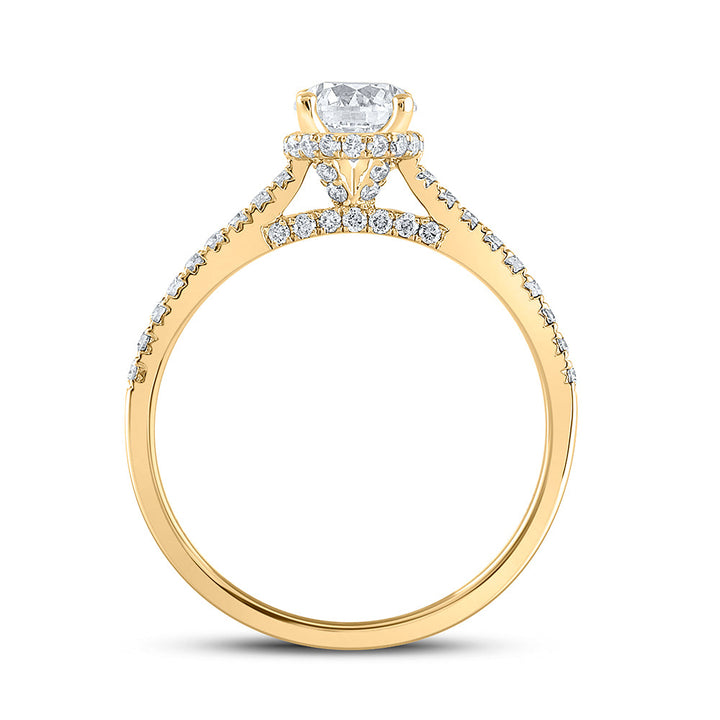 14k Yellow Gold Round Diamond Solitaire Bridal Engagement Ring 1 Cttw (Certified) 7 Daisy Joyeria