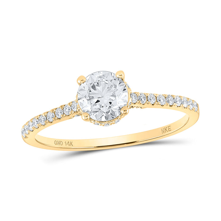 14k Yellow Gold Round Diamond Solitaire Bridal Engagement Ring 1 Cttw (Certified) 7 Daisy Joyeria