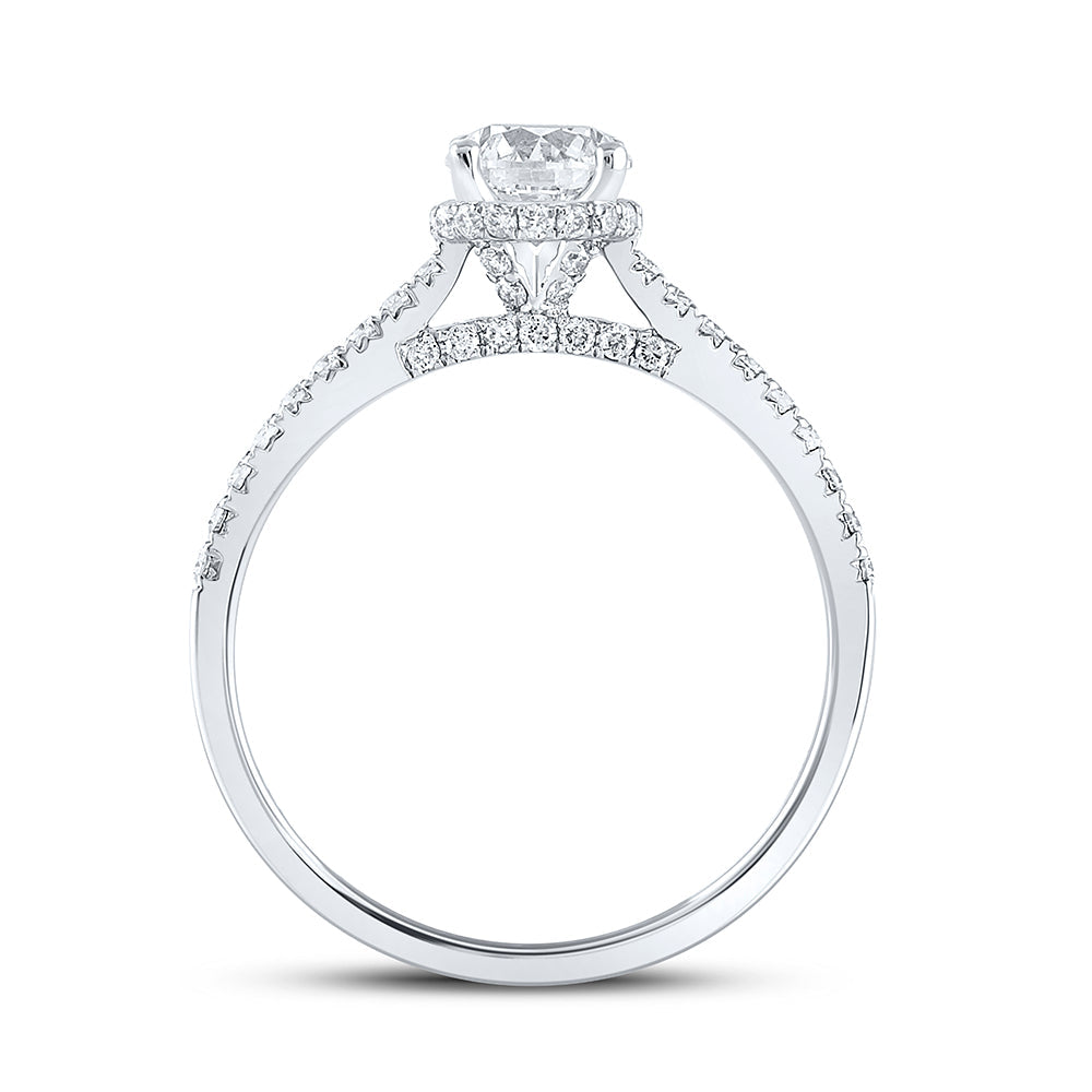 14k White Gold Round Diamond Solitaire Bridal Engagement Ring 1 Cttw (Certified) 7 Daisy Joyeria
