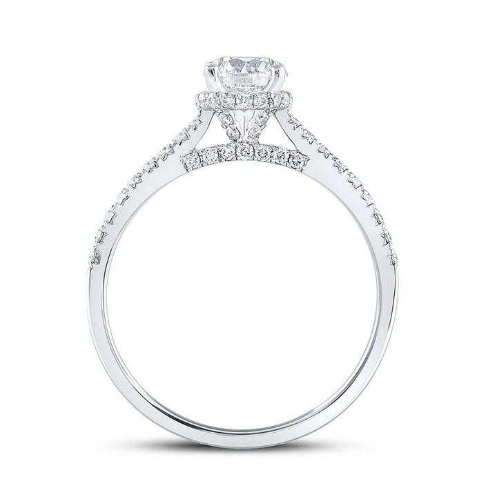 14k White Gold Round Diamond Solitaire Bridal Engagement Ring 1 Cttw (Certified) 7 Daisy Joyeria